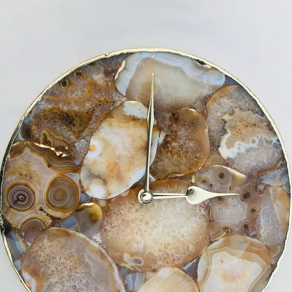 Large Brown Agate Wall Clock/Personalised Momento-3