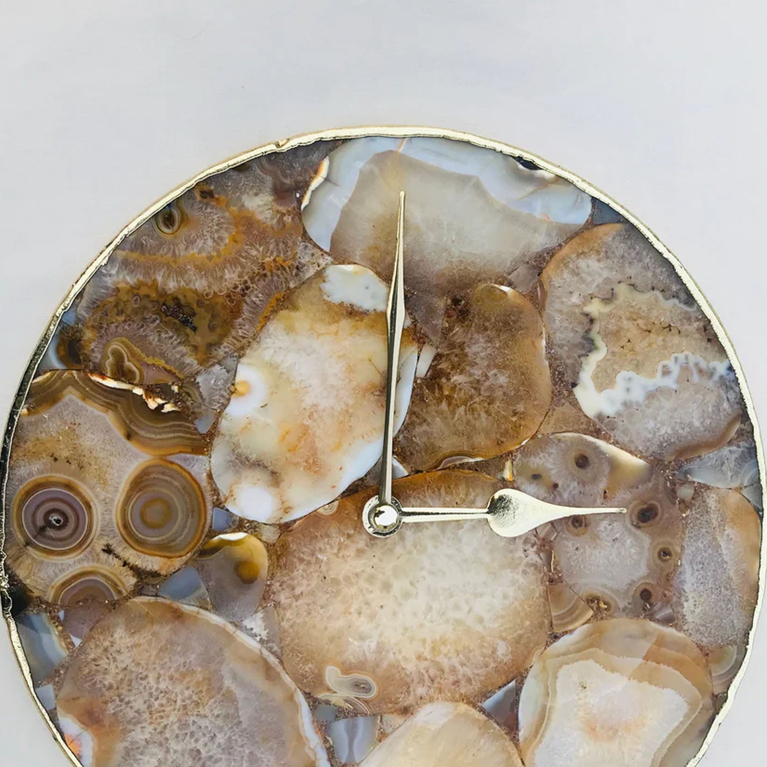 Large Brown Agate Wall Clock/Personalised Momento-3