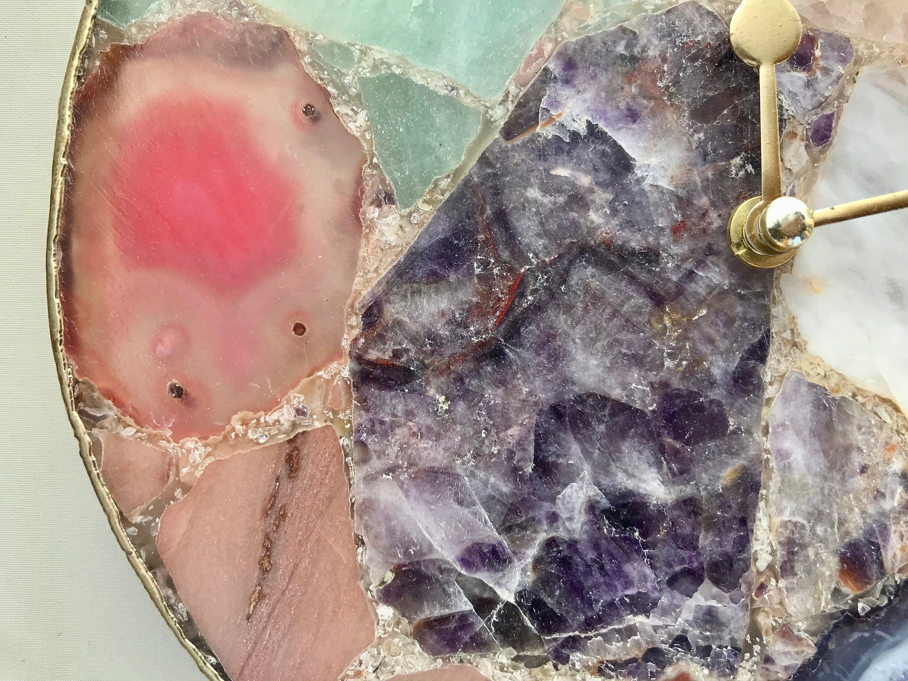 Exclusive Multicolor Large Agate Wall Clock| 12" Diameter-3
