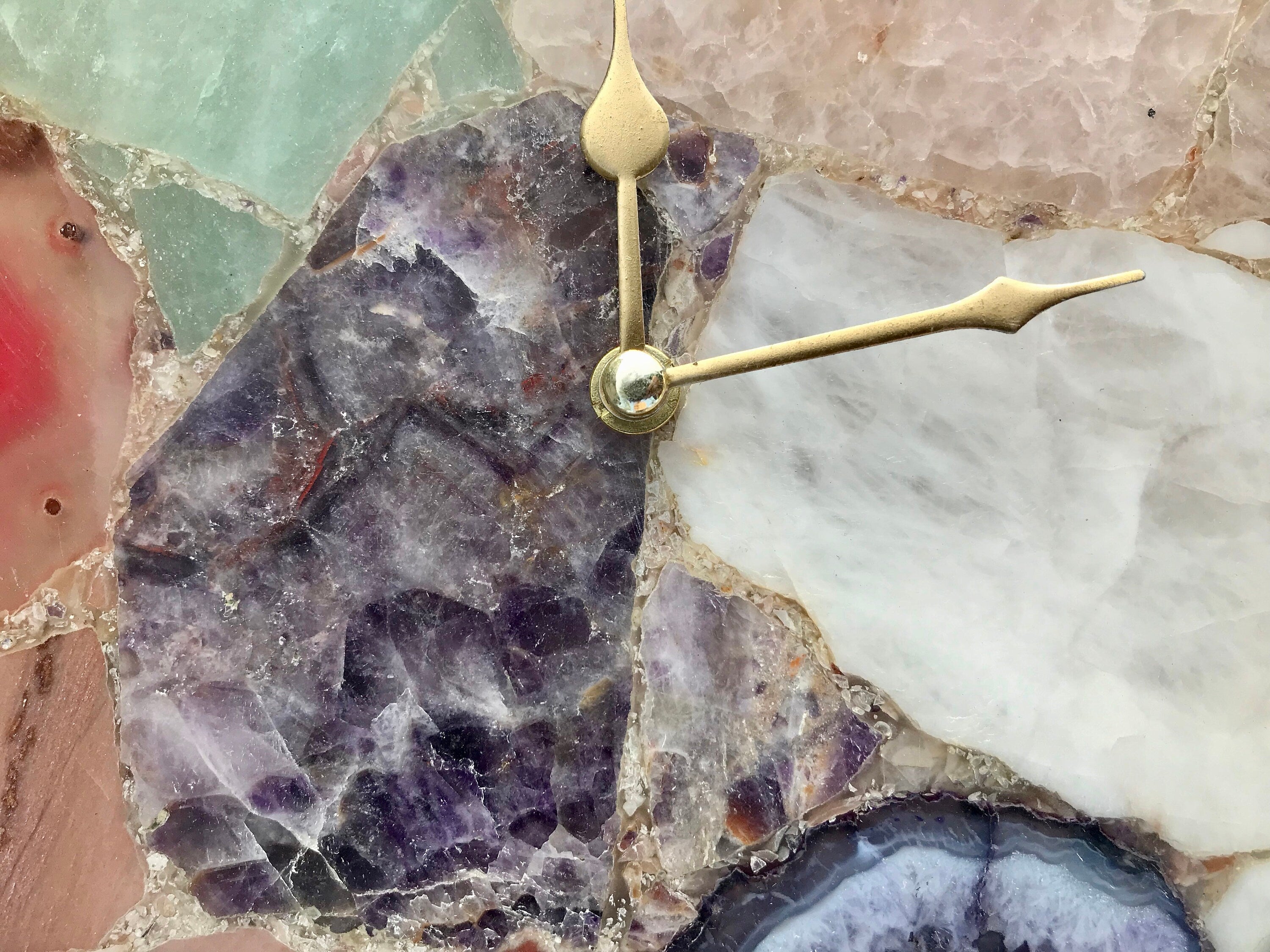 Exclusive Multicolor Large Agate Wall Clock| 12" Diameter-2