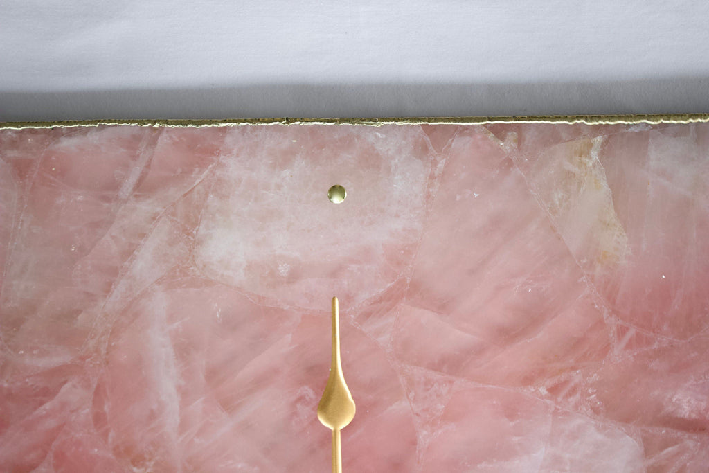Rose Quartz Agate Wall Clock | Square | Pink-2