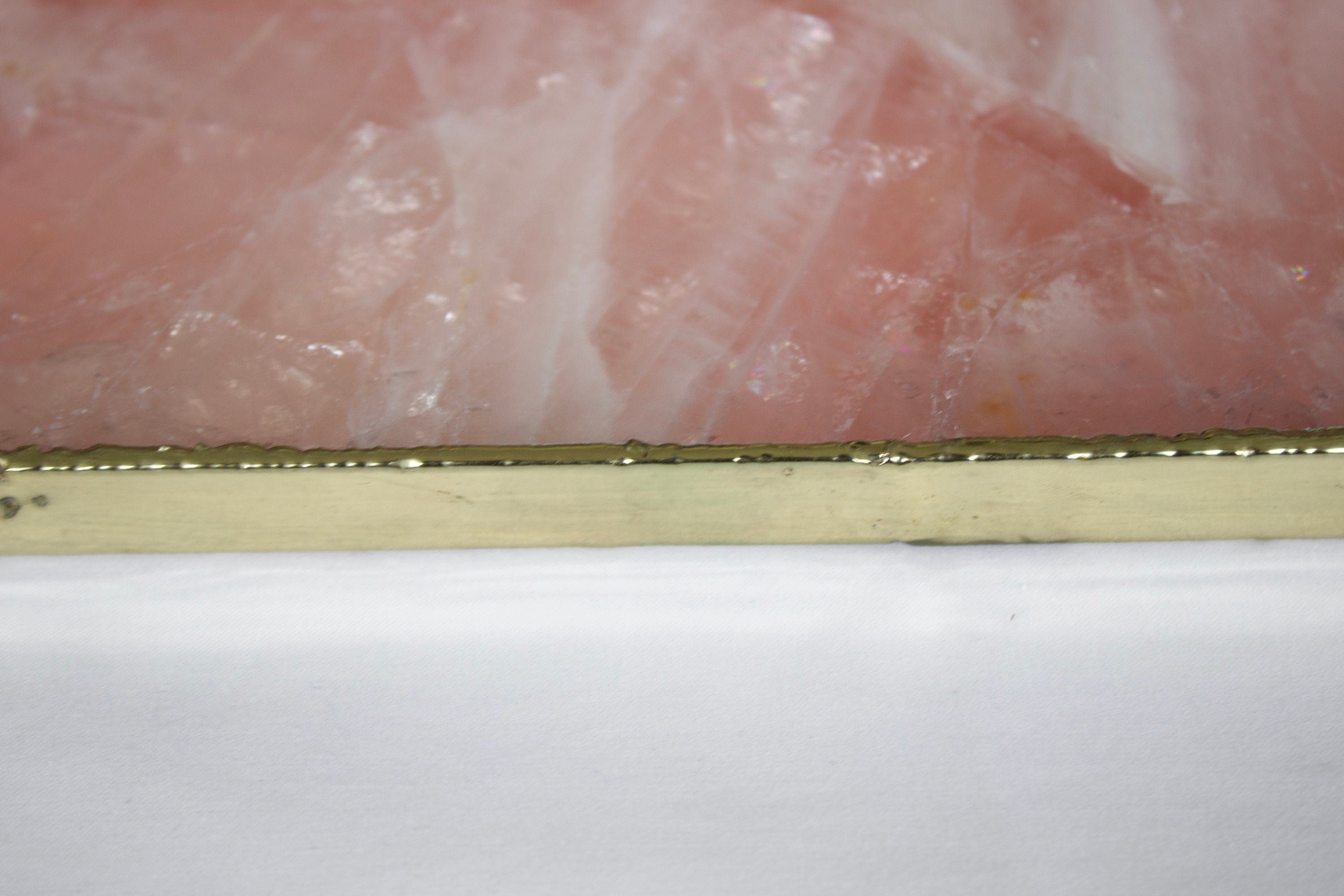 Rose Quartz Agate Wall Clock | Square | Pink-3
